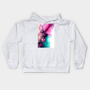 Petal Fusion - Abstract Alcohol Ink Resin Art Kids Hoodie